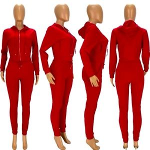 Red jogging suit